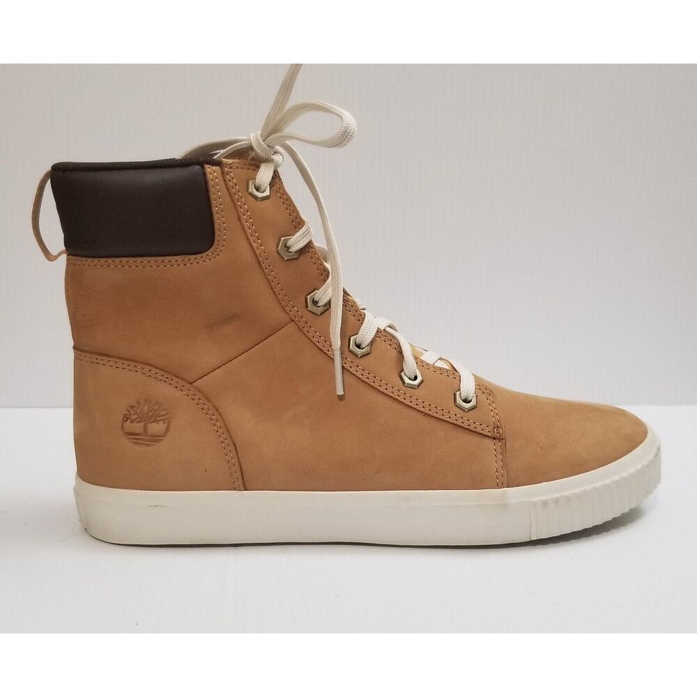 Timberland Skyla Bay Womens Size 10 6 Inch Lace Up Boots Shoes Tan Brown White